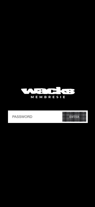 Wacks login mobile view